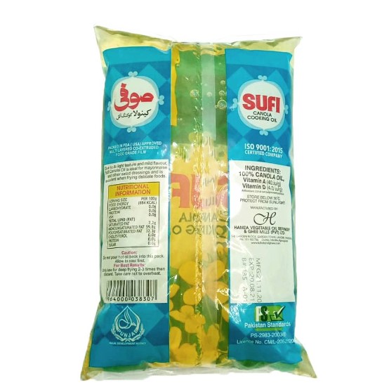 Sufi Canola Oil Pouch 1 Ltr